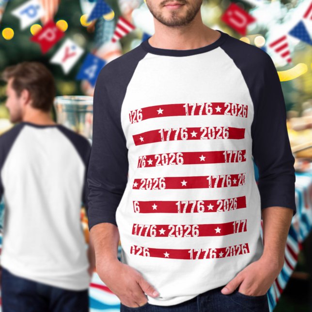 America 250 Semiquincentennial 1776 2026 Stripes T Shirt (Skapare uppladdad)
