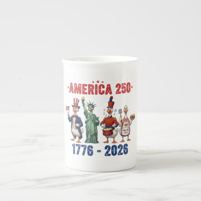 America 250 Silly Geese Funny Patriotic Coffee Mug Benporslin Mugg (Framsidan)