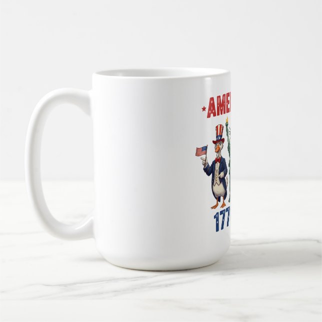 America 250 Silly Geese Funny Patriotic Coffee Mug Kaffemugg (Vänster)