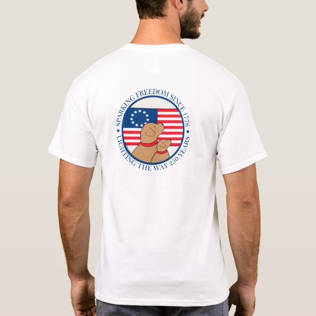 America 250 Sparking Freedom Men Short Sleeve T Shirt (Baksida)