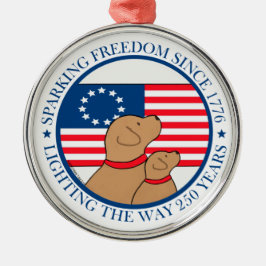 America 250 Sparking Freedom Since 1776 Julgransprydnad Metall