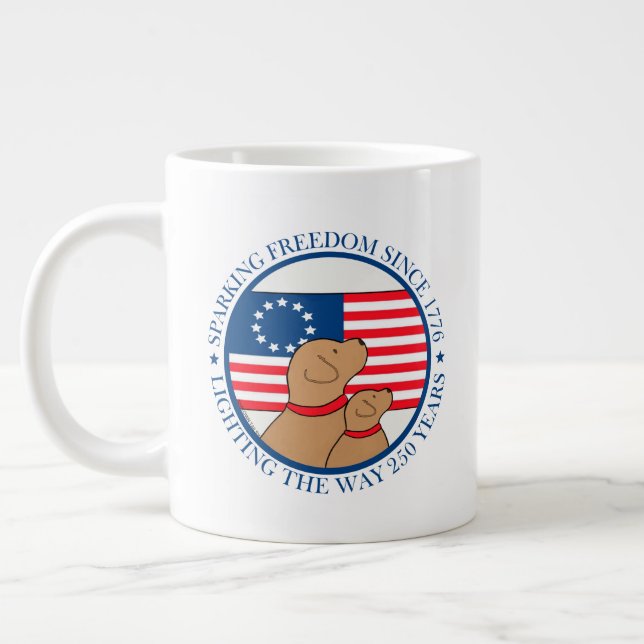 America 250 Sparking Freedom Since 1776  Jumbo Mugg (Vänster)