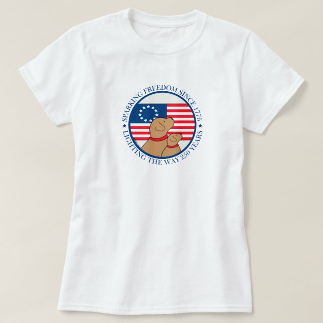 America 250 Sparking Freedom Women Short Sleeve T Shirt (Design framsida)