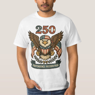 America 250 Vit Amerikansk Örn Patriotisk T Shirt