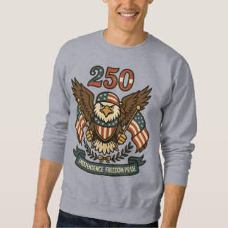 America 250 Vitkal Patriotisk Lång Ärmad Tröja