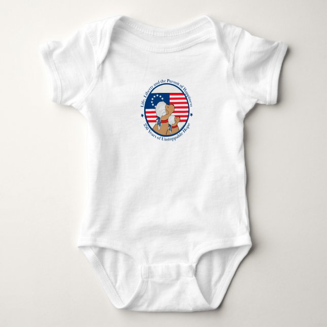 America 250 Year Founding Fathers Baby T Shirt (Framsida)