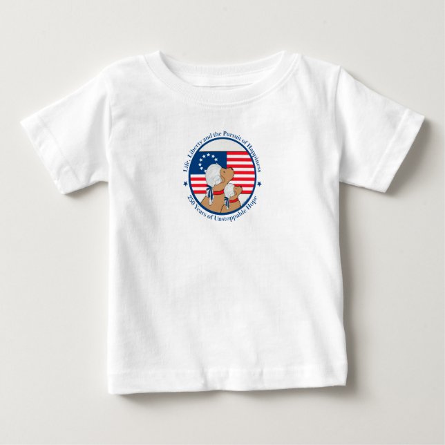 America 250 Year Founding Fathers Kids T Shirt (Framsida)