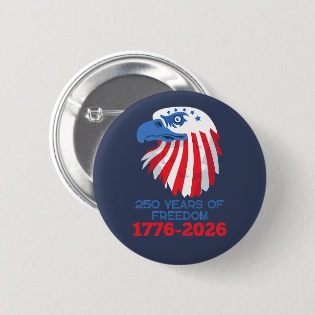  America 250 Years 1776 2026 250th Anniversary Knapp (Framsida & baksida)
