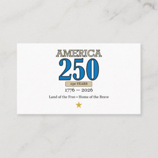 America 250 Years 1776–2026 Vintage Patriotic Eagl Visitkort