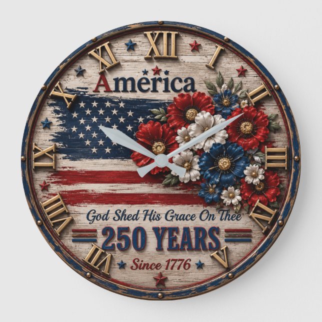 America 250 Years  1776 Anniversary Stor Klocka (Framsida)