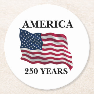 America 250 Years Flag Underlägg Papper Rund