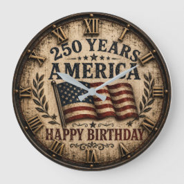 America 250 Years Happy Birthday Stor Klocka