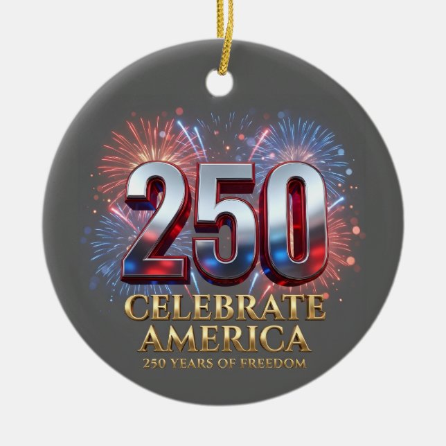 America 250th Anniversary, 1776 Semiquincentennial Julgransprydnad Keramik (Framsidan)