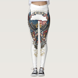 America 250th Anniversary Patriotic 1776 Freedom Leggings