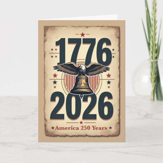 America 250th Anniversary Patriotic Historic  Helgkort (Framsida)