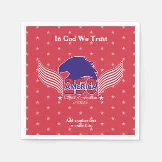 America 250th-Spirit of Freedom-Red-Editable Text Pappersservett