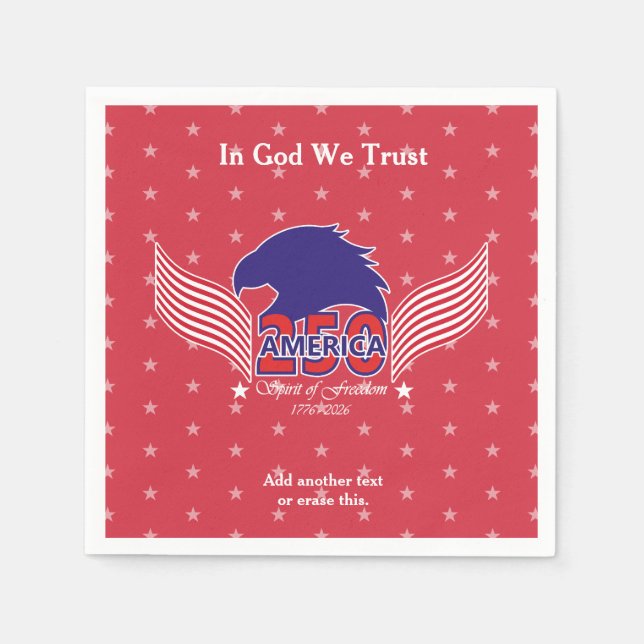America 250th-Spirit of Freedom-Red-Editable Text Pappersservett (Framsidan)