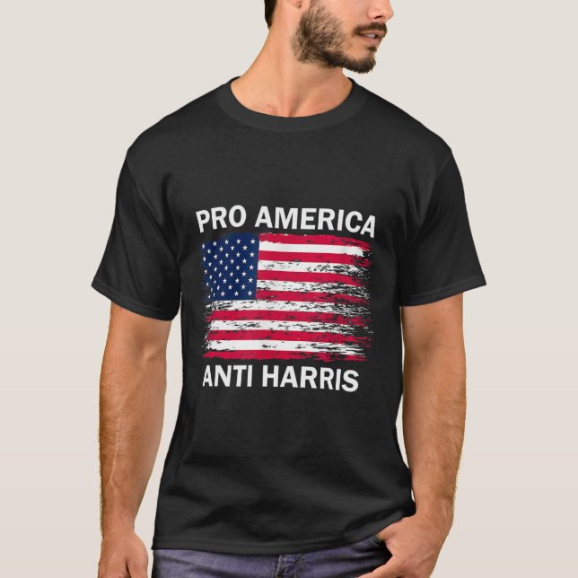 America Anti Kamala Flagga Kamala Harris Anti Harr T Shirt (Framsida)