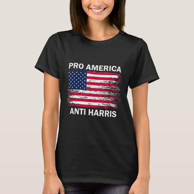 America Anti Kamala Flagga Kamala Harris Anti Harr T Shirt (Framsida)