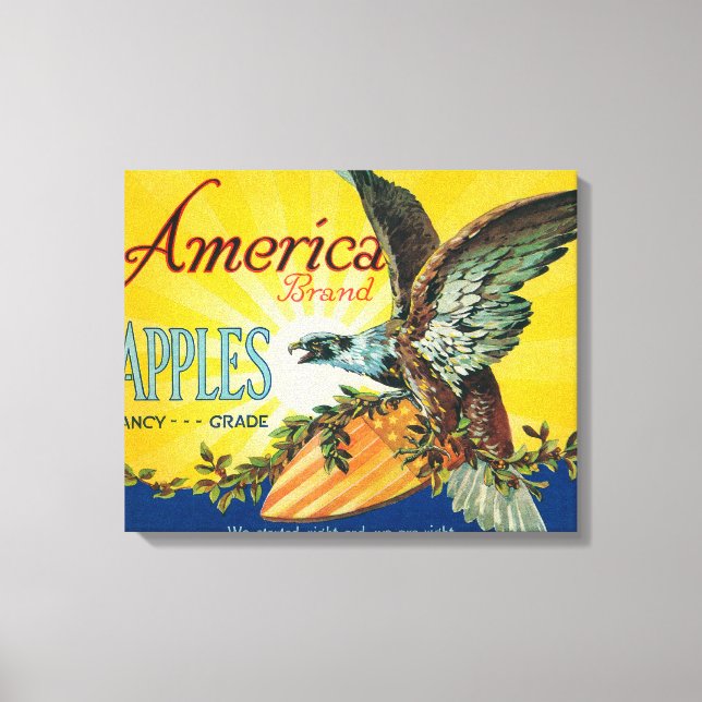 America Apple Låda LabelDufur, ELLER Canvastryck (Framsida)