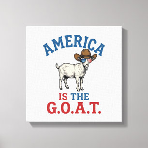 America är den G.O.A.T Patriotiska geten Cowboy sk Canvastryck