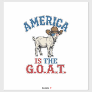 America är det G.O.A.T Patriotiska Geten Cowboy Tr Klistermärken