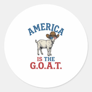 America är det G.O.A.T Patriotiska Geten Cowboy Tr Runt Klistermärke