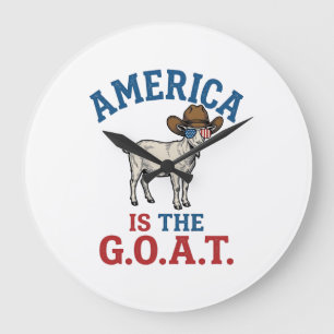 America är det G.O.A.T Patriotiska Geten Cowboy Tr Stor Klocka