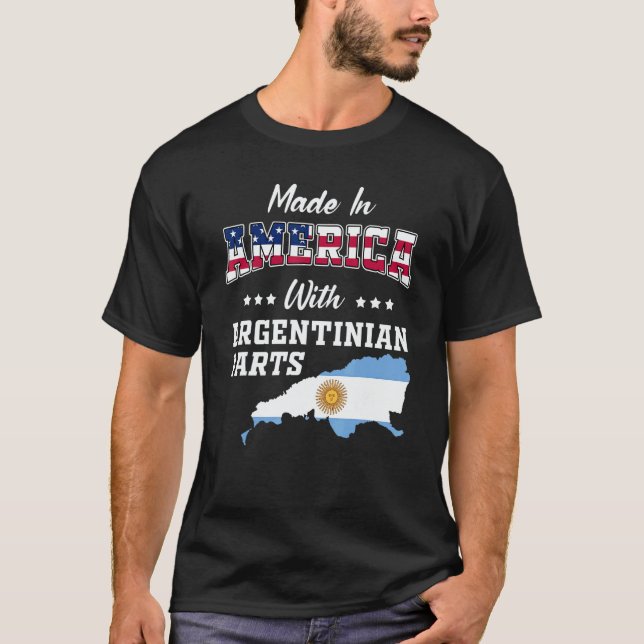 America Argentinian Part Argentina Map USA Flag Ro T Shirt (Framsida)