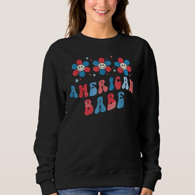 America Babe 4th Of July Memorial Day Independence T Shirt (Framsida)