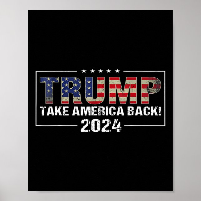 America Back American Flagga Trump 2024 Manar Wome Poster (Framsidan)