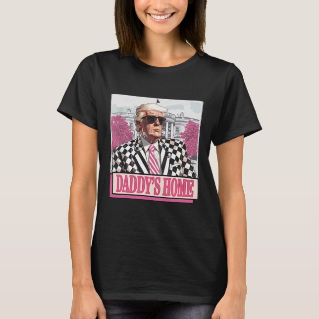 America Back Pappor Home Funny Rosa Donald Trump T Shirt (Framsida)
