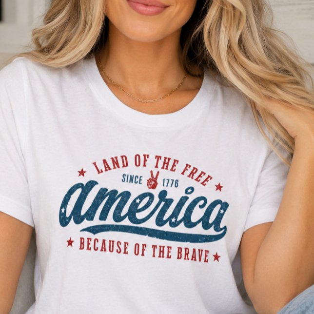 America Because of the Brave Tee (Skapare uppladdad)