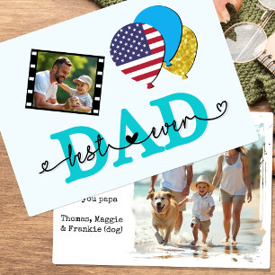America Best Pappa någonsin Photo Card, Flagga, Pa Kort
