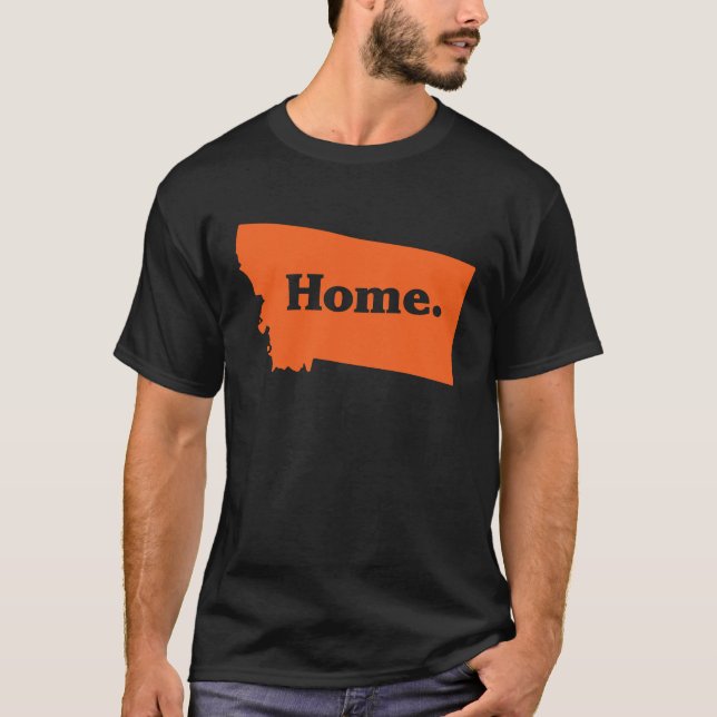 America Big Sky Montana Home Map T Shirt (Framsida)