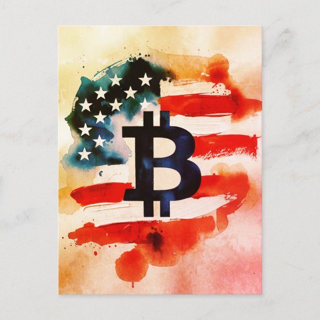 America Bitcoin (Målning Nr. 4) Vykort (Framsida)
