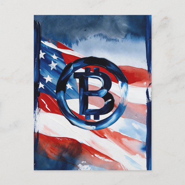 America Bitcoin (Målning nr 5) Vykort (Framsida)