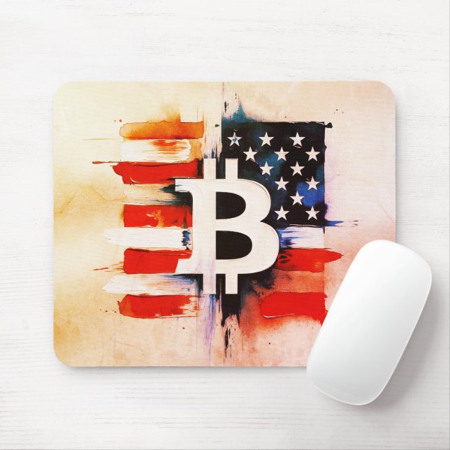 America Bitcoin (Målning nr 6) Musmatta (Med mus)