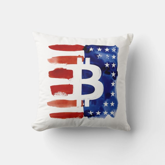 America Bitcoin (Målning nr 8) Kudde (Framsida)