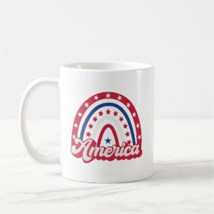 America Boho Rainbow 4 of july 1776 Kaffemugg