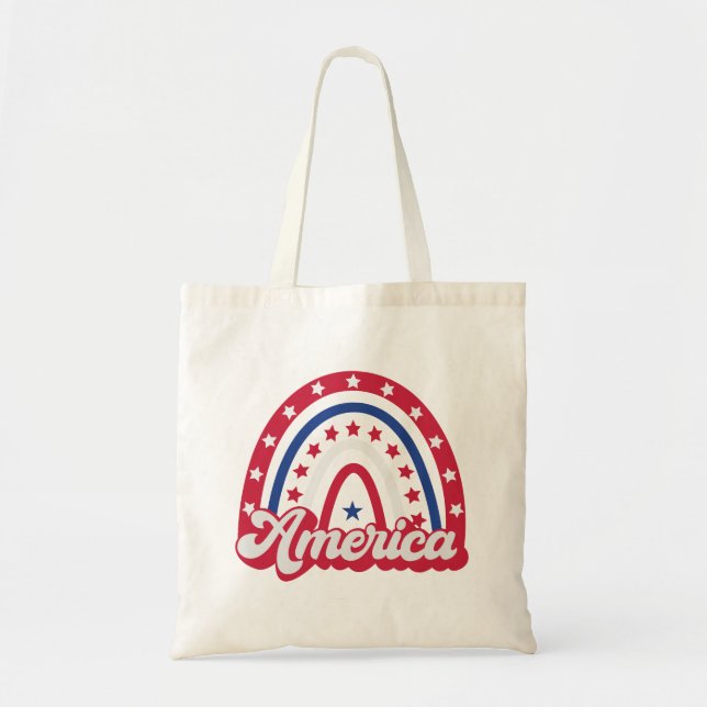 America Boho Rainbow 4 of july 1776 Tygkasse (Framsidan)