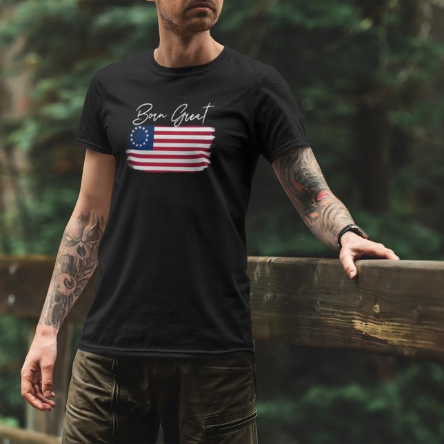 America Born Underbar still Underbar USA Rustic Fl T Shirt (Skapare uppladdad)