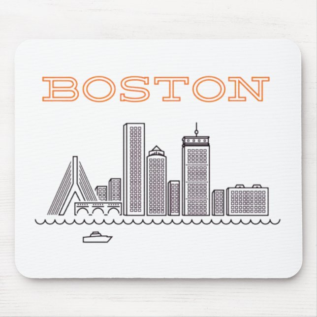 America Boston City Skyline, Boston Morsa Us Skyli Musmatta (Framsidan)