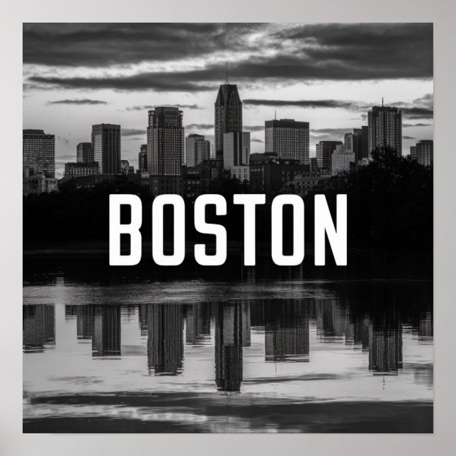 America Boston City Skyline, Boston Morsa Us Skyli Poster (Framsidan)