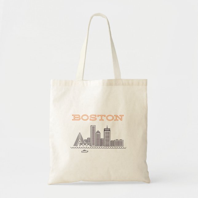 America Boston City Skyline, Boston Morsa Us Skyli Tygkasse (Framsidan)