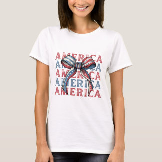 America Bow Shirt | Cute Patriotic 4:e juli Tee