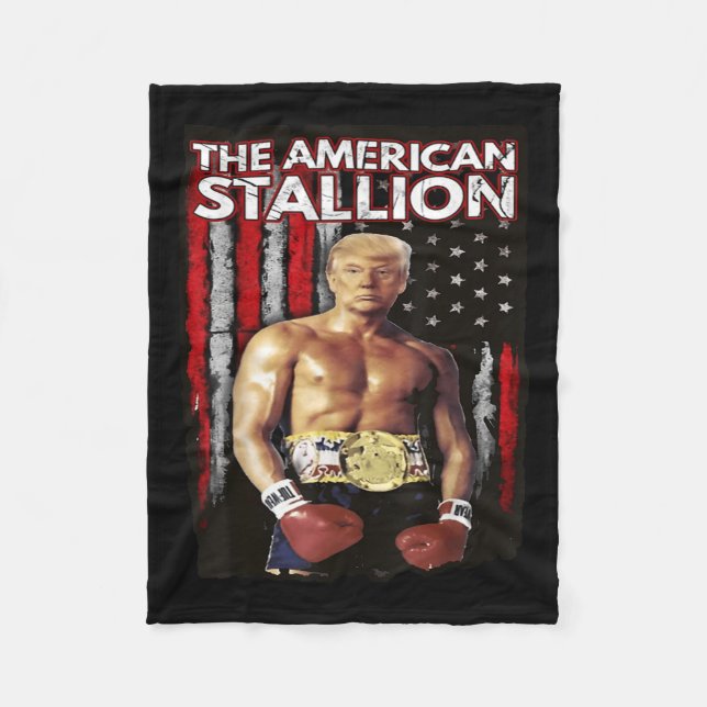 America Boxer Trump Rocky Trump Meme Trump 2024 , Fleecefilt (Framsidan)
