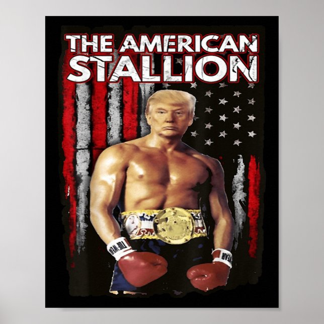 America Boxer Trump Rocky Trump Meme Trump 2024 , Poster (Framsidan)