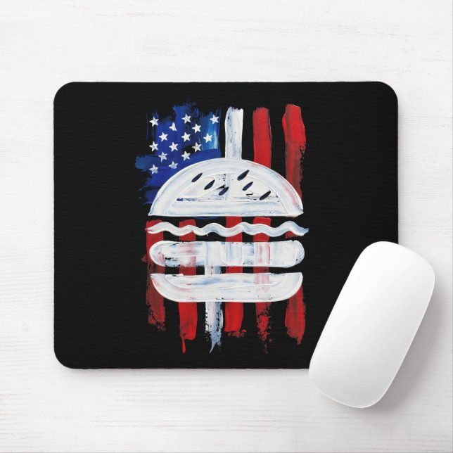 America Burger (Svart målning nr 1) Musmatta (Med mus)