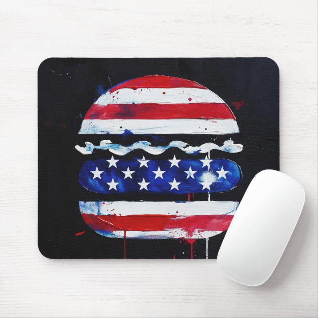 America Burger (Svart målning nr 3) Musmatta (Med mus)